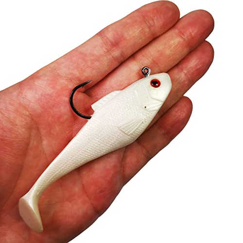 DMSHARK Pre-Rigged Jig Head Paddle Tail Lures Swimbait 3PCS - Image 2