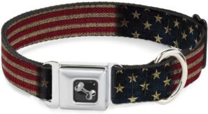 Buckle-Down Dog Collar Vintage US Flag DC-W32210-WM