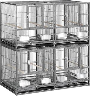 Yaheetech Double Story Breeder Bird Cage, Black