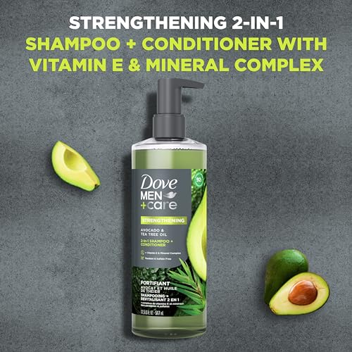DOVE MEN + CARE Men+Care 2-in-1 Shampoo + Conditioner Avocado & Tea Tree Oil - Image 3