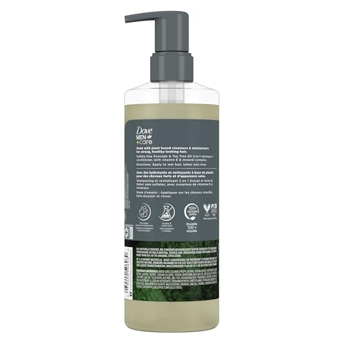 DOVE MEN + CARE Men+Care 2-in-1 Shampoo + Conditioner Avocado & Tea Tree Oil - Image 2