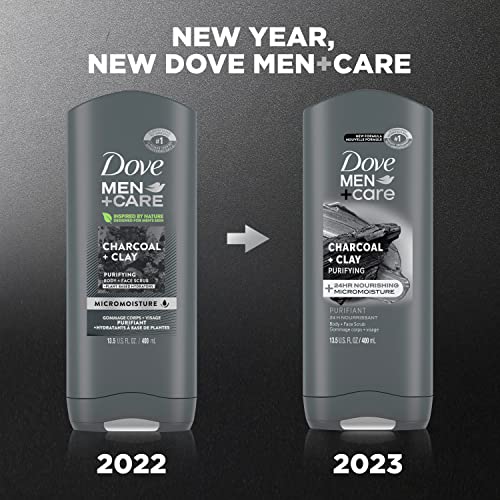 DOVE MEN + CARE Men's Purifying Charcoal + Clay Wash, 13.5 oz - Image 3