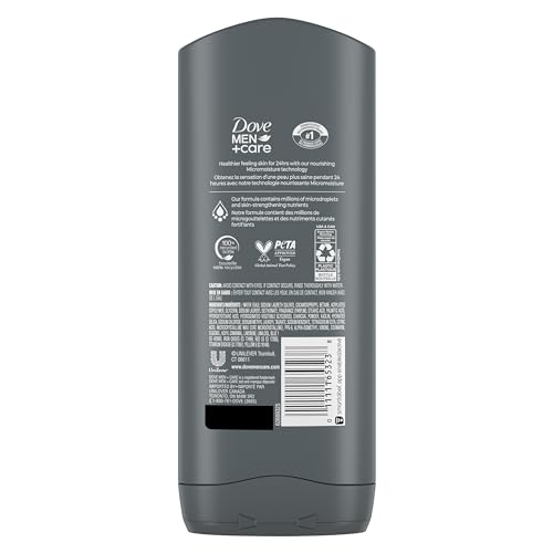 DOVE MEN + CARE Men's Purifying Charcoal + Clay Wash, 13.5 oz - Image 2