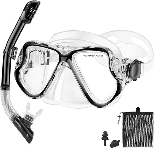 PIYAZI Dry Snorkeling Set With Panoramic Lens