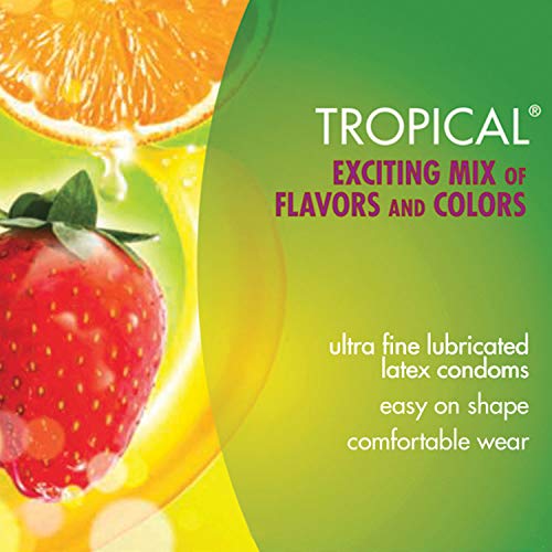 Durex Tropical Flavors Premium Condoms, 18 Count - Image 2
