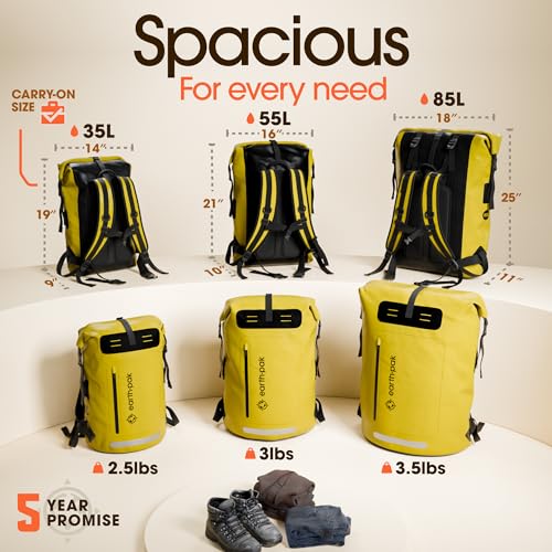 Earth Pak Waterproof Roll-Top Hiking Backpack With IPX8 Case - Image 2
