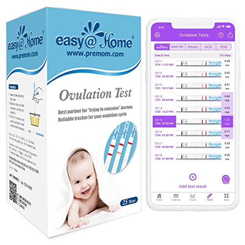 Easy@Home Pregnancy Test Sticks & Ovulation Strips, 25 Pack With Basal Body Thermometer - Image 5