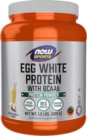 NOW Foods Egg White Protein, Vanilla Powder, 1.5-Pound