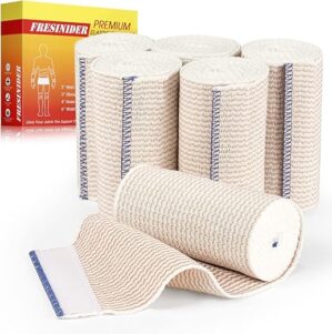 FRESINIDER Elastic Bandage Wrap, Latex Free, 6 Pack
