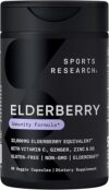 Sports Research Elderberry + D3 5000iu Immune Support Supplement (60 Veggie Capsules)