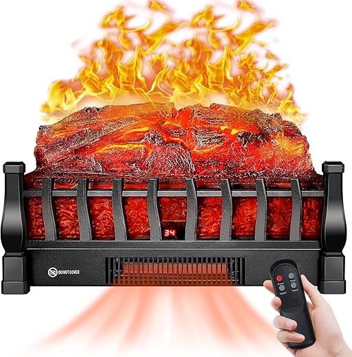 Alpaca Electric Fireplace Logs Heater With Remote