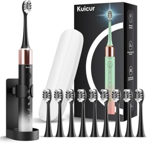 Kuicur Electric Toothbrush With 10 Brush Heads