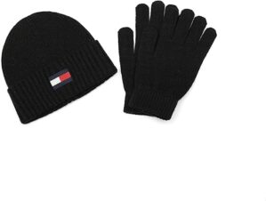 Tommy Hilfiger Embroidered Flag Watch Cap And Glove Set