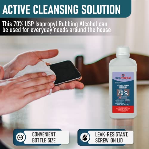 Epic Medical Supply 70% Isopropyl Alcohol, 16 oz. Bottle - Image 4