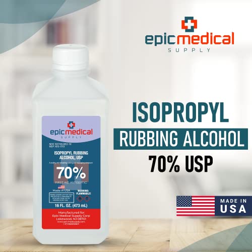 Epic Medical Supply 70% Isopropyl Alcohol, 16 oz. Bottle - Image 2