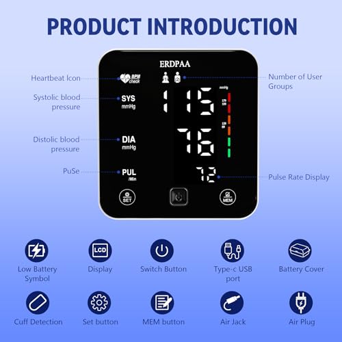 ERDPAA Smart Upper Arm Blood Pressure Monitor - Image 2