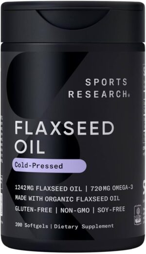 Sports Research Extra Strength Flaxseed Oil Softgels 1242mg