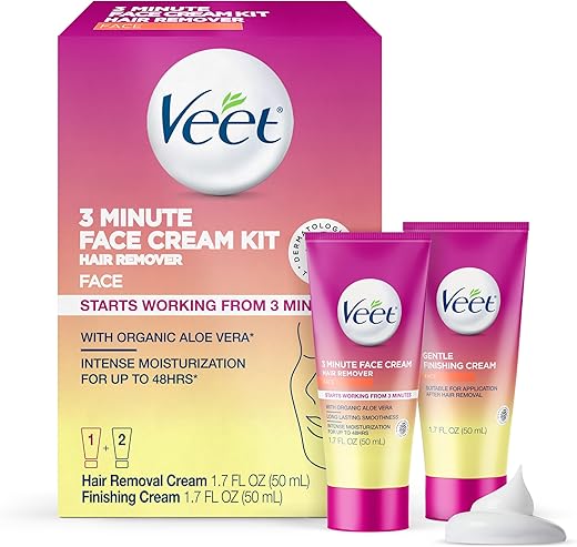 Veet Facial Hair Removal Cream Kit, 2 Piece
