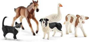 Schleich Farm Animal Figurines – 5pc Educational Toys