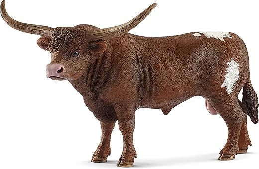 Schleich Farm Animal Texas Longhorn Bull Toy