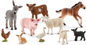 Schleich Farm World 10-Piece Animal Toy Set