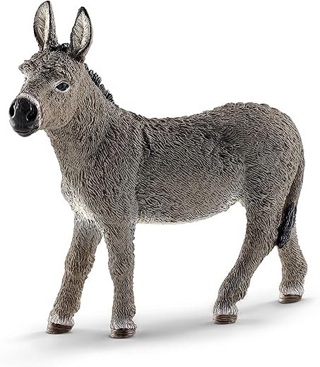 Schleich Farm World Realistic Donkey Figurine Toy