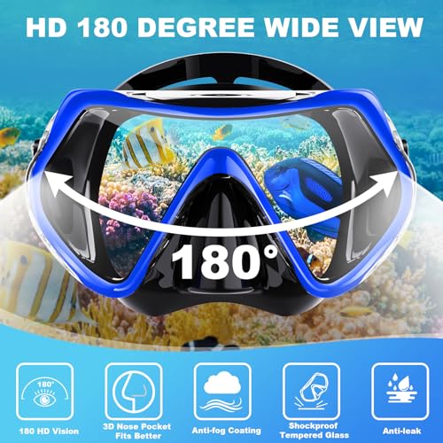 Felidel Adult Snorkel Mask Set With Panoramic View - Image 2