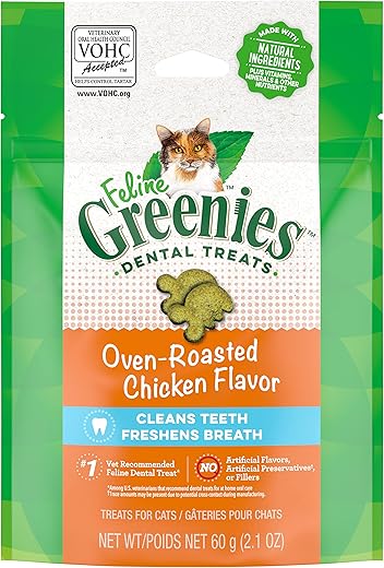 Greenies Feline Natural Dental Treats, Chicken Flavor