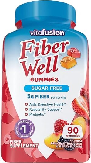 Vitafusion Fiber Well Sugar Free Supplements, 90 Count