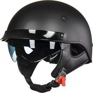 ILM Fiberglass Half Helmet With Sun Visor DOT 731