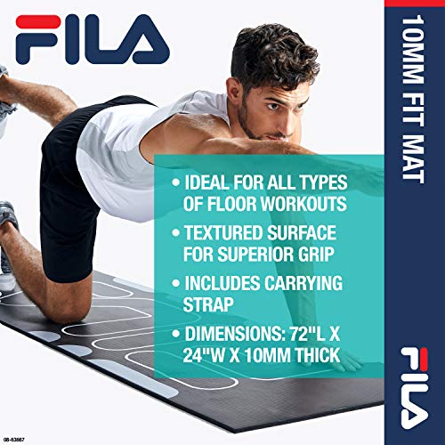 Fila Extra Thick Yoga Mat With Strap - Image 2