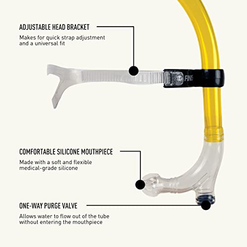 FINIS Original Center-Mount Swimmer's Snorkel, Yellow - Image 4