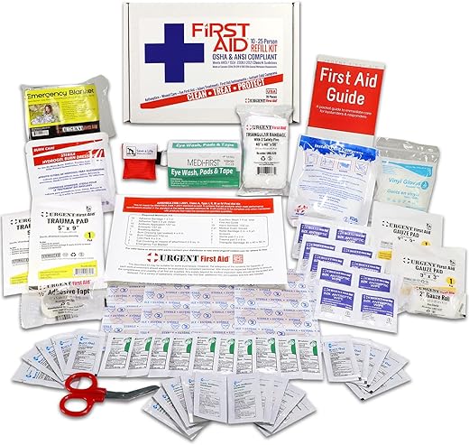 Urgent First Aid First Aid Kit Refill, 25 Person, 78 Pieces