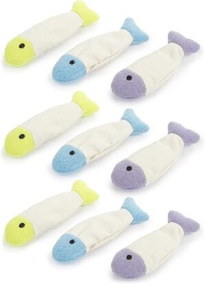 SmartyKat Fish Flop Crinkle Catnip Toys, 9 Count