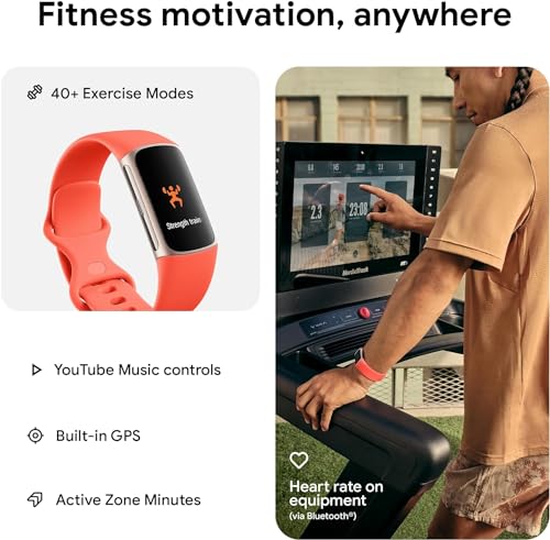 Fitbit Charge 6 Fitness Smartwatch, Gold Case - Image 4