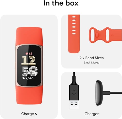 Fitbit Charge 6 Fitness Smartwatch, Gold Case - Image 5