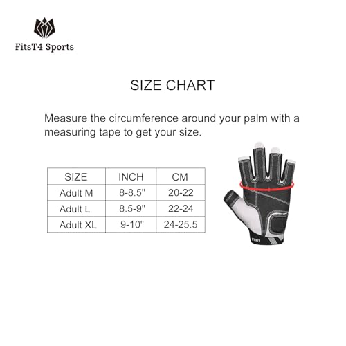 FitsT4 Sports Kayaking Gloves Padded Palm Fingerless - Image 2