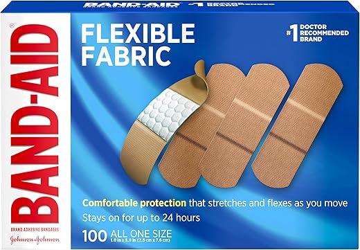 Band-Aid Flexible Fabric Adhesive Bandages, 100 Count