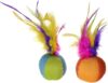 SmartyKat Flutter Balls Feather Cat Toys, Multi Color