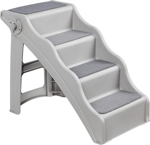 Amazon Basics Foldable Non-Slip Pet Steps, Grey