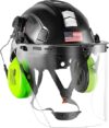 GREEN DEVIL Forestry Safety Helmet With Visor And Ear Muffs