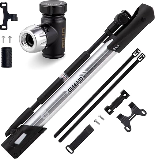 GIYO Frame Pump With Gauge & CO2 Inflator Bundle