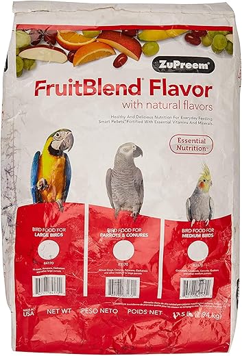 ZuPreem FruitBlend Flavor Pellets Bird Food, 17.5 lb