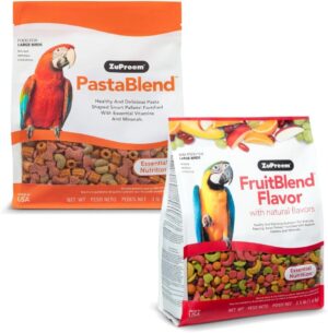 ZuPreem FruitBlend & PastaBlend Nutrition Pack for Large Birds (3.5 lb Pellets & 3 lb Pasta)