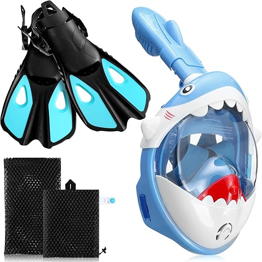 Moukeren Full Face Snorkel Mask Kids Set