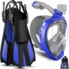 Odoland Full Face Snorkel Mask Set With Fins