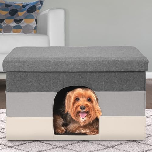 Furhaven Pet House Ottoman Condo - Hygge Stripe - Image 3