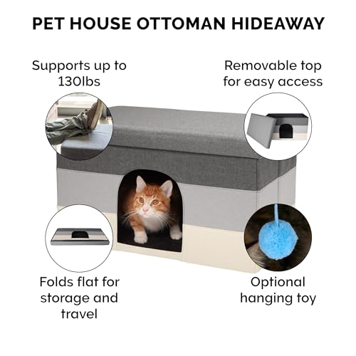 Furhaven Pet House Ottoman Condo - Hygge Stripe - Image 4