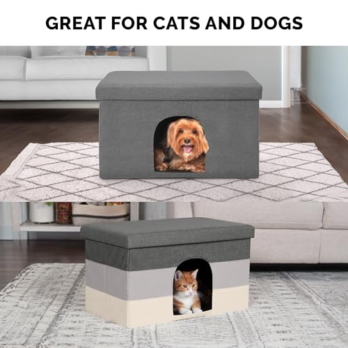 Furhaven Pet House Ottoman Condo - Hygge Stripe - Image 5