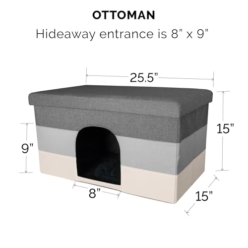 Furhaven Pet House Ottoman Condo - Hygge Stripe - Image 2
